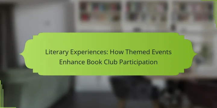 Literary Experiences: How Themed Events Enhance Book Club Participation