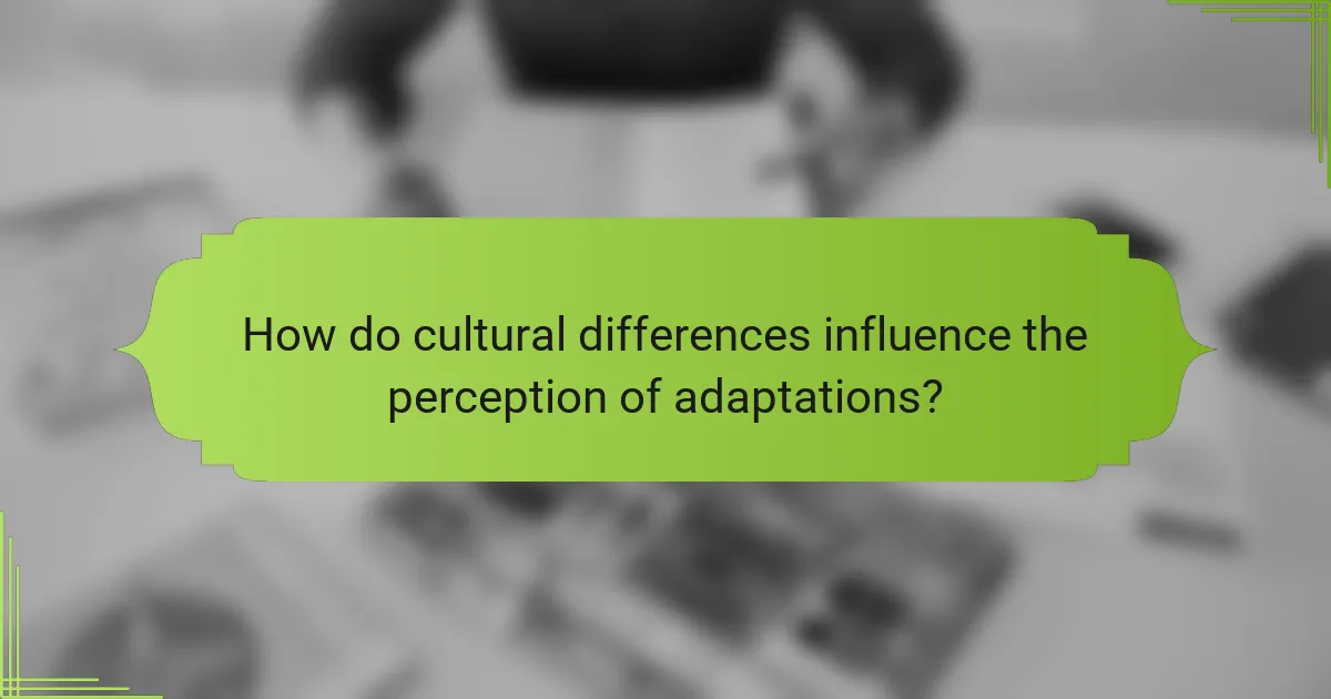 How do cultural differences influence the perception of adaptations?