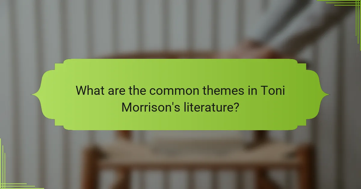 What are the common themes in Toni Morrison's literature?
