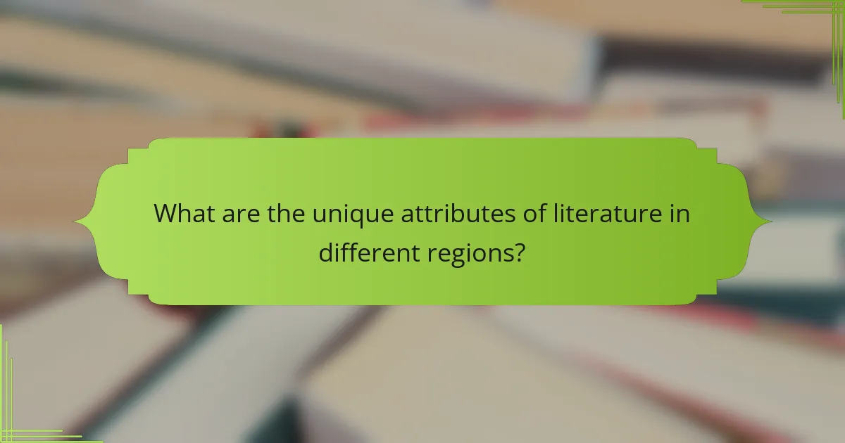 What are the unique attributes of literature in different regions?