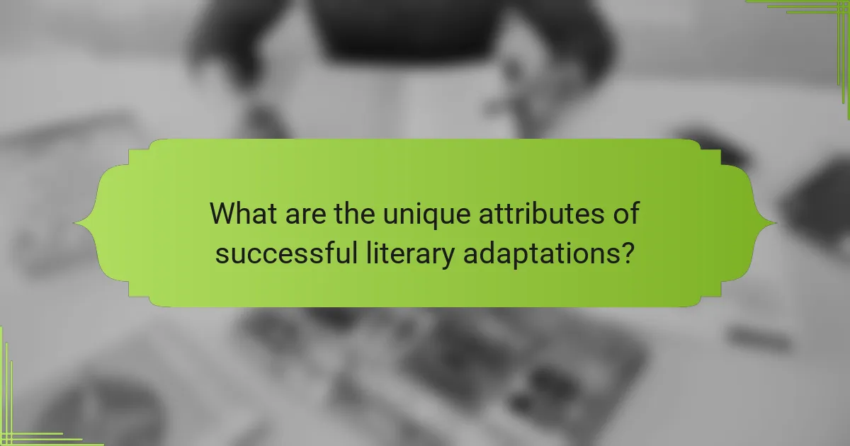 What are the unique attributes of successful literary adaptations?