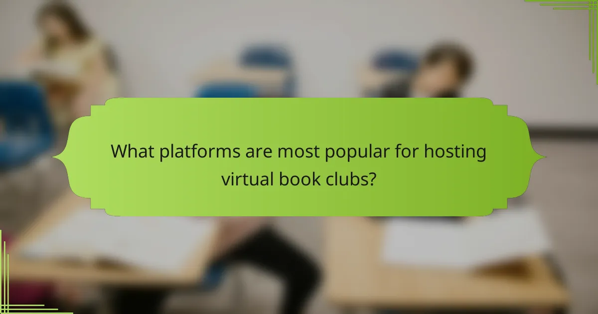 What platforms are most popular for hosting virtual book clubs?
