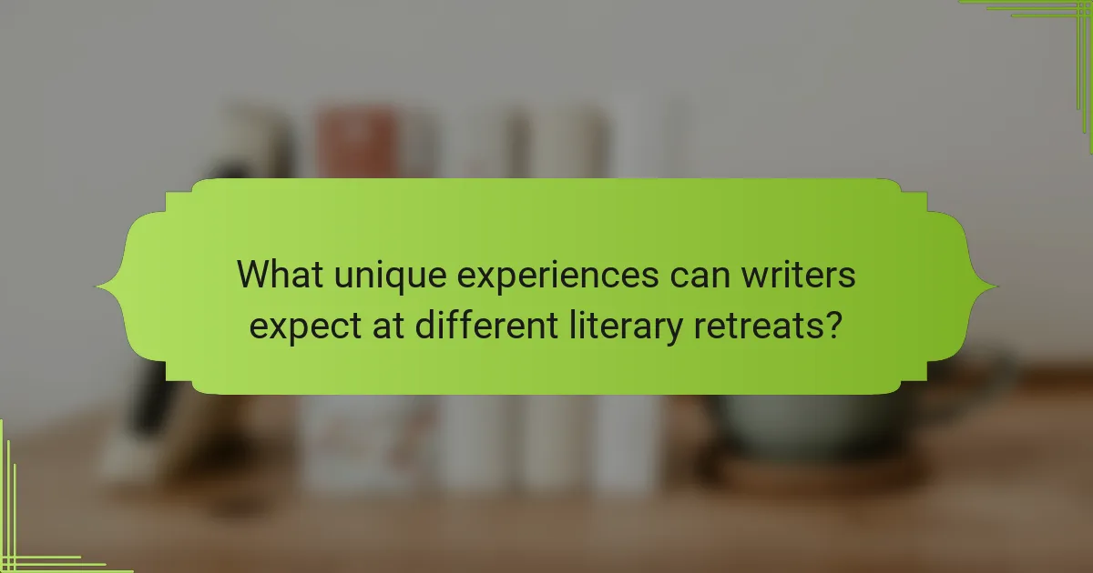 What unique experiences can writers expect at different literary retreats?