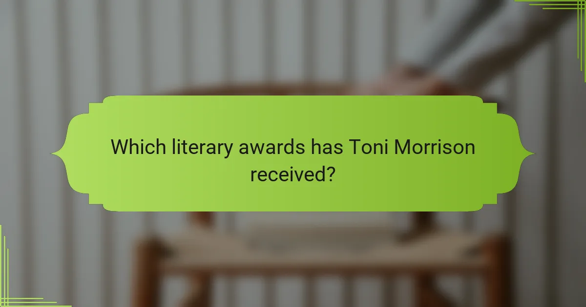 Which literary awards has Toni Morrison received?