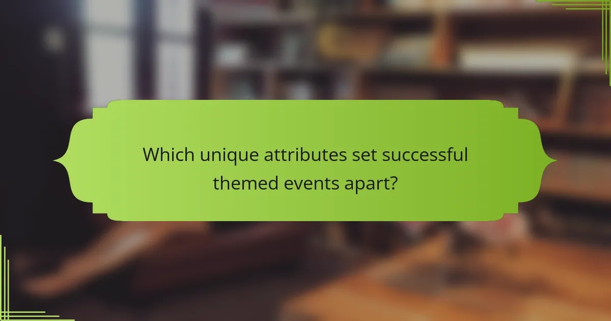 Which unique attributes set successful themed events apart?